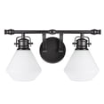 thumbnail image 5 of Aspen Creative 62090, Two-Light Metal Bathroom Vanity Wall Light Fixture, 16" Wide, Transitional Design in Bronze with Opal Glass Shade, 5 of 6