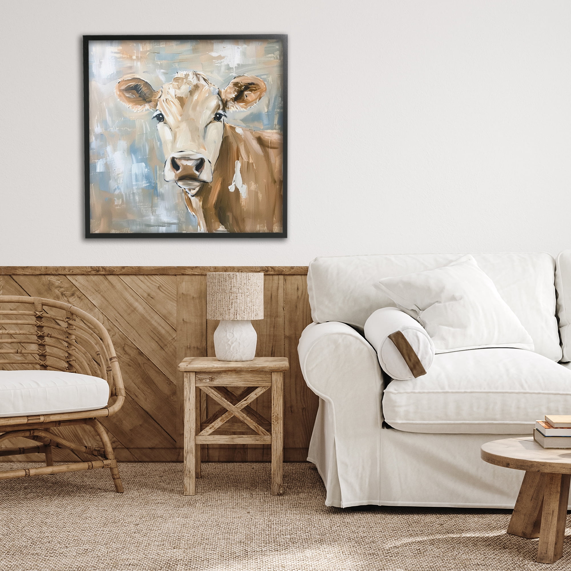 Stupell Industries The Brown Cow Abstract Black Framed Giclee Art, design by Tina LeCour
