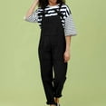 thumbnail image 2 of Odeerbi Solid Color Overalls for Women 2024 Fashion Casual Comfortable Solid Color Pocket Full Length Pants Overalls Black, 2 of 7