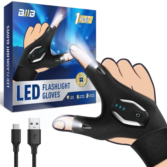 Guantes de linterna BIIB recargables para hombre papá abuelo