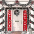 thumbnail image 2 of Christmas Decorations Dress Up Printed Letters Couplets Holiday Christmas Curtain Hanging Flags, 2 of 5