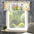 thumbnail image 4 of Valance for Windows,Watercolor Flower Butterfly Green Truck Valances Curtain Rod Pocket Valance for Kitchen Bedroom Living Room Bathroom,Farm Blossom Floral Short Curtains Window Treatment 54x18in, 4 of 9