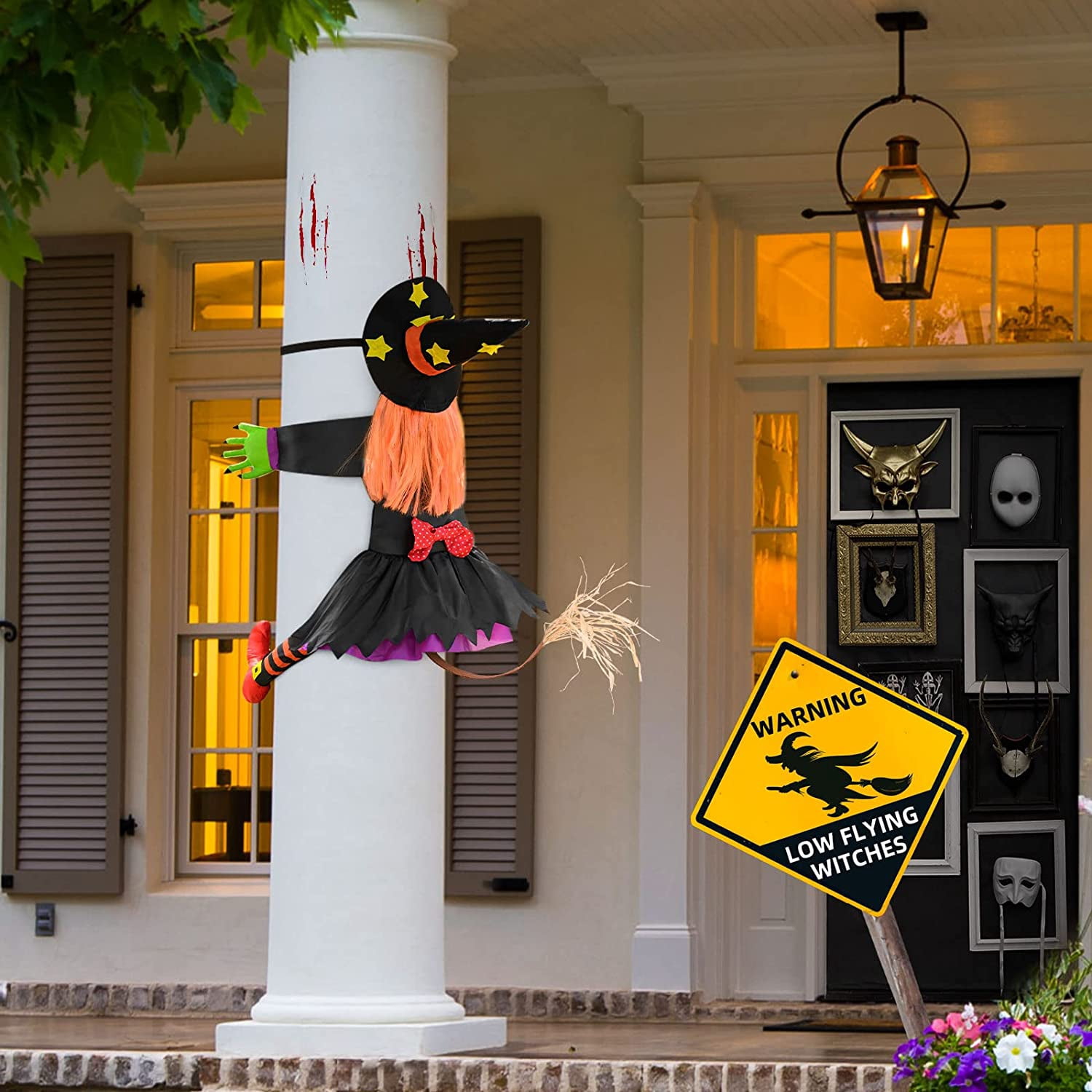 Muñeca Bruja Colgante De Tela De Seda – Decoración De Halloween Para Ventanas, Jardines Y Casas Embrujadas