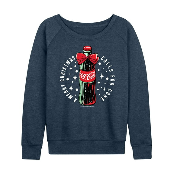 Coca-Cola - Happy Holidays Bottle - Women's French Terry Long Sleeve Pullover