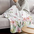 thumbnail image 3 of Pink Spring Floral Blanket Soft Cozy Warm Throw Blanket for Couch, Plush Fuzzy Flannel Fleece Blankets for Sofa, Pastoral Flowers Farmhouse Bed Blankets Lightweight Gifts for Women, 50"x80", 3 of 9