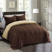 HIG Light Weight Down Alternative Comforter Set, Twin, Chocolate, Reversible