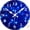 Blue Geometric Abstract Design, variant on Wall Clock, Tree Annual Rings Silent Non Ticking Battery Operated Round Decorative Indoor Outdoor Clocks for Living Room Kitchen Bedroom Bathroom Patio 12"(Wooden Stump)