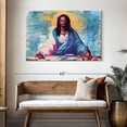thumbnail image 3 of Elephant Stock Black Jesus I Wall Art - Horizontal Canvas Wall Art - Bedroom Wall Decor - Religion And Spirituality Canvas - Blue And Pink Decor - 48" x 32", 3 of 8