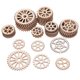 thumbnail image 1 of EeaseMX 50 piezas de rodajas de madera con engranajes colgantes, adornos artesanales creativos, accesorios decorativos para el hogar y el dormitorio (patrones surtidos), 1 of 7