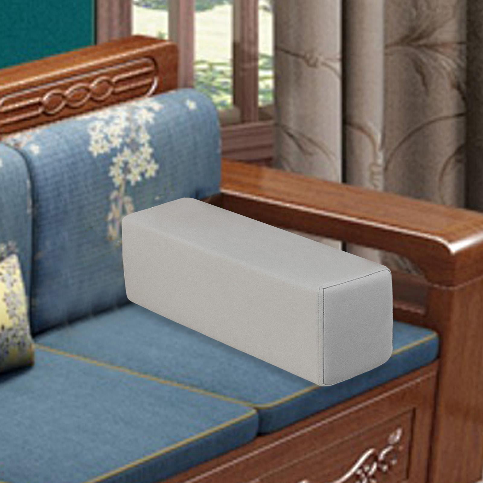 FashionCha Sofa Arm Rest Pillow Couch Armrest Rectangular Booster High Density Foam Cushion Light Gray