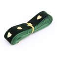 thumbnail image 1 of Christmas Ribbon 2 Yards 2.5cm Wide Green Satin Ribbons with Gold Printed Gift Ribbon for Craft Packing, Gift Wrapping, DIY Craft, Christmas Party Supplies, 1 of 5