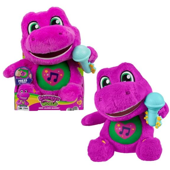 Fisher-Price Barney's World Sing Along Barney Plush, 10.5-inch Figure, Songs, Sounds & Soft Texture