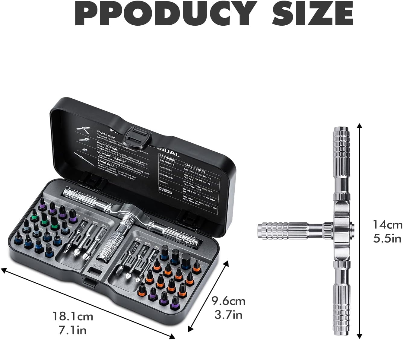 VMAN 40 in 1 Ratchet Screwdriver Set for Furniture Assembly Bicycle Electrical Repair Tool