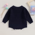 thumbnail image 7 of Okbabeha Baby Girl Chunky Sweater Knit Oversized Sweatshirt Romper Onesie Embroidery Crewneck Pullover Tops for Newborn, 7 of 7