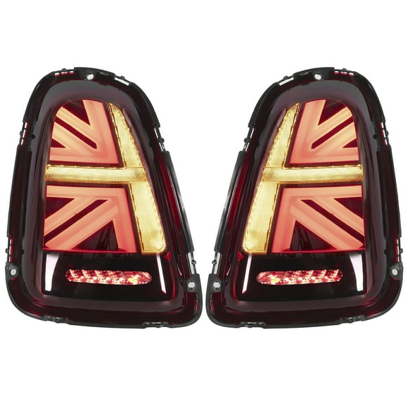 Ensemble de Feu Arrière à DEL, Lampe de Marche Arrière, Lampe de Clignotant, Lumières Arrière à DEL Complètes VLAND pour JCW Union Jack, Lumières Arrière à DEL Complètes, Lentille Rouge, Convient pour R56 R57 R58 R59 LCI 2011-2015
