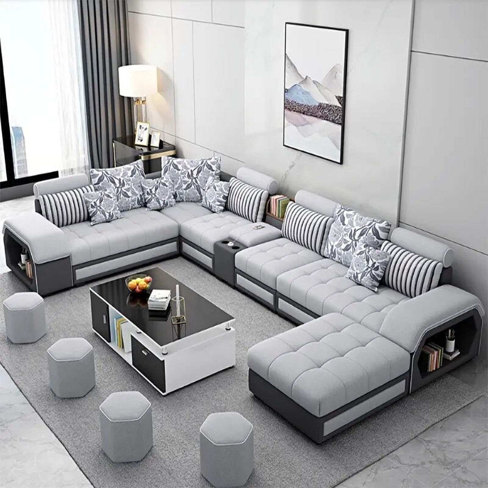 KAISERINC Fabric Adjustable Sectional Sofa