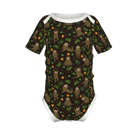 

Adobk Sloth Doing Yoga Print Baby Climbing Clothes Jumpsuit Rompers Classic Rompers Child Short sleeve Bodysuits-18 Months