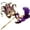 Purple Gold, variant on Couples Masquerade Jolly Jester Mask Cosplay Mardi Gras Prom Dance Birthday Party Wear or Deco (Mardi Gras w Stick)