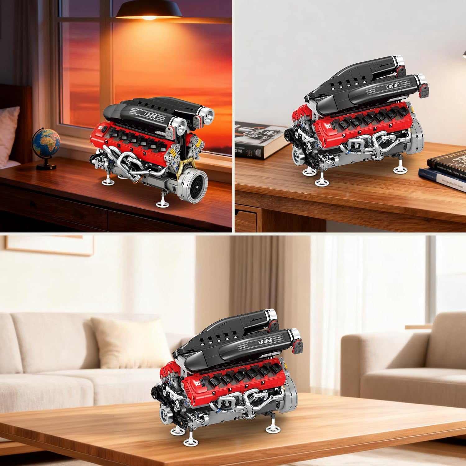 V12 Engine Building Kit for Adults, 65° V-Angle Supercar Engine Model with Motor, Precision Mechanical Model Engines Kit for Display & Collection