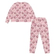 thumbnail image 6 of FOR U DESIGNS Pink Pig Women's Long Sleeve Drawstring Pajamas Set 2 Pack Size L Sleepwear Long Pants for Women Nightwear Crew Neck Tops Jogger Loungewear for Women, 6 of 6