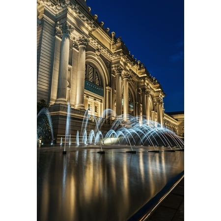 Metropolitan Museum Art Catalog Metropolitan Museum of Art (MET) at twilight New York City New York United States of America Stretched Canvas - F M Kearney Design Pics (12 x 19) ()