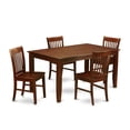 thumbnail image 4 of East West Furniture  5 Piece Dinette Set- a Rectangle Dining Room Table and 4 Dining Chairs, Mahogany (Seat Options) DUNO5-MAH-W, 4 of 5