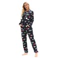 thumbnail image 2 of Pijama de lana para mujer, ropa de dormir con estampado navideño, mono grueso con capucha, peleles de felpa de manga larga para discoteca, 2 of 3