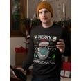 thumbnail image 3 of Tstars Mens Merry Christmask 2020 Quarantine Santa Claus Face Mask Ugly Christmas Sweatshirt, 3 of 5
