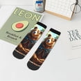 thumbnail image 5 of Uemuo Maple Meditating Bear Printed Crew Socks, Moisture-Wicking Socks, Athletic Socks for Men Breathable Cushion Socks Casual Sport Socks for Running Traveling, 5 of 6