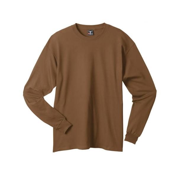 Hanes - Hanes Beefy-T Men`s Long-Sleeve T-Shirt, 5186, M, Brown ...