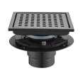 thumbnail image 1 of 6 Inch Square Shower Floor Drain 304 Stainless Steel Grid Grate Floor Drain, Matte Black, 1 of 7