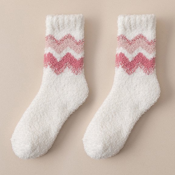 Dyfzdhu Womens Winter Socks Autumn Winter Mid Tube Socks Coral Thickened Thermal Stockings