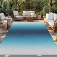 thumbnail image 2 of Blue Teal Grey Ombre Outdoor Rug for Patio/Deck/Porch, Non-Slip Large Area Rug 6 x 9 Ft, Farmhouse Gradient Minimalist Indoor Outdoor Rugs Washable Area Rugs, Reversible Camping Rug Carpet Runner, 2 of 8