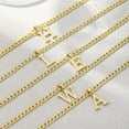 thumbnail image 6 of Initial A-Z Letter Pendant Necklace for Men 18K Gold Plated Capital Initial Necklace Cuban Link Chain 4mm 20 Inch Jewelry Gift, 6 of 8