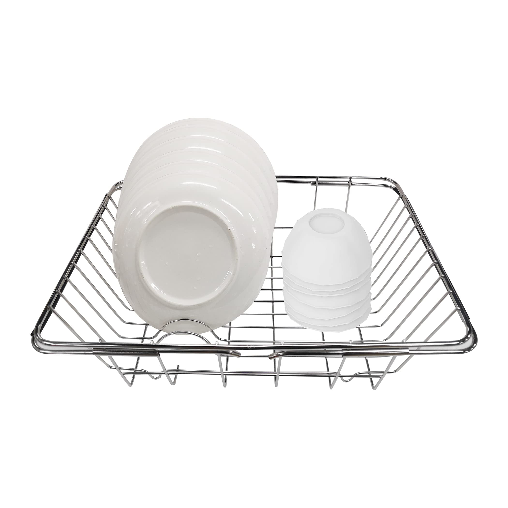 Expandable Dish Drying Rack Small Sink Rack Over Sink Dish Drainer