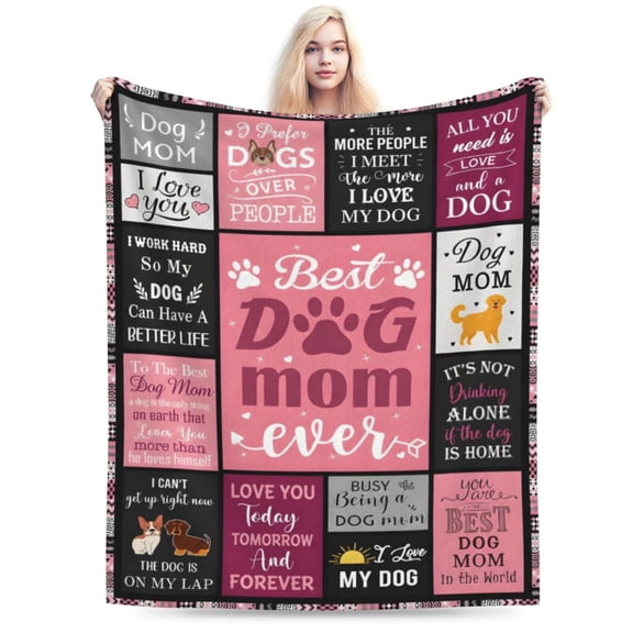Dog Mom Gifts for Women Blanket, Christmas Mothers Day Birthday Gifts for Dog Lover Lovers Owner Women 50x40