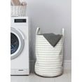 thumbnail image 3 of Abstract Laundry Bag, Geometrical Theme Repetitive Hourglass Shapes in Recurring Design, Basket with Handles Drawstring Closure for Laundromats, 13" x 19", Pale Mauve Coconut White, by Ambesonne, 3 of 4