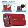 thumbnail image 4 of Allytechgroup Galaxy S23 FE 5G Case 6.4", FRID Blocking Hidden Cards Slots Kickstand Wristband Wallet Phone Case Cover for Samsung Galaxy S23 FE, Red, 4 of 6