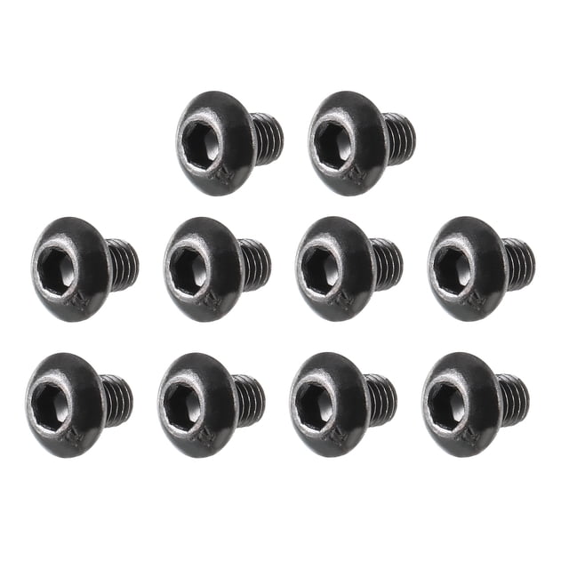 Unique Bargains M3x4mm Thread 10.9 Alloy Steel Button Head Hex Socket Cap Screw Bolt 100pcs
