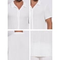 thumbnail image 7 of DARING DIVA Men's Casual Knitted Hollow Out Short Sleeve Shirt 2XL White, 7 of 7