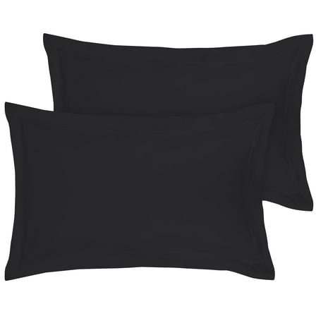 Royale Linens Pillow Shams 2 Pack Euro Size 26x26 Inch - Brushed 1800 Microfiber - Bed Pillow Shams, Wrinkle & Fade Resistant Super Soft and Cozy - Envelope Closure - Oxford Pillowcase (Euro,Black)