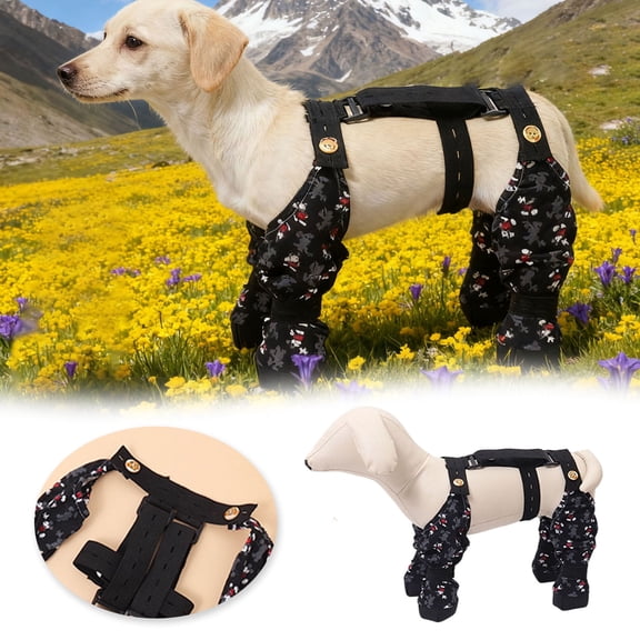 Dog Shoes with Adjustable Buckle Suspender Straps for Outdoor Walking - Breathable Winter Boots for Dogs Functional Pet Footwear Apparel and