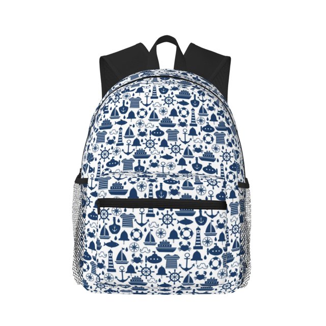 Balery Seaside Primary Color Mochila para Mujeres y Hombres, Mochila Ligera Casual para Viajes, Mochila Clásica Básica para la Universidad