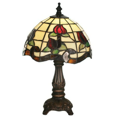 Tiffany Candice Mini Lamp Meyda Tiffany - 19189 - One Light Mini Lamp - Roseborder - Beige Burgundy Xag-37pack ()