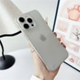thumbnail image 3 of Matte Frameless Clear Ultra Thin Case For iPhone 16 15 14 Plus 13 12 11 Pro Max Bumper Frosted Rugged PC Armor Shockproof Cover BM Pink For iPhone 12, 3 of 6
