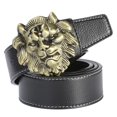thumbnail image 2 of Cinturón de cintura de cuero para hombre de estilo retro Hebil de cabeza Negro Zulema cinturones de cintura, 2 of 6
