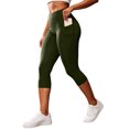 thumbnail image 2 of Smsaxvxz Capri Yoga Pants for Women Leggings High Waisted Yoga Workout Casual Summer With Pockets Army Green M, 2 of 7