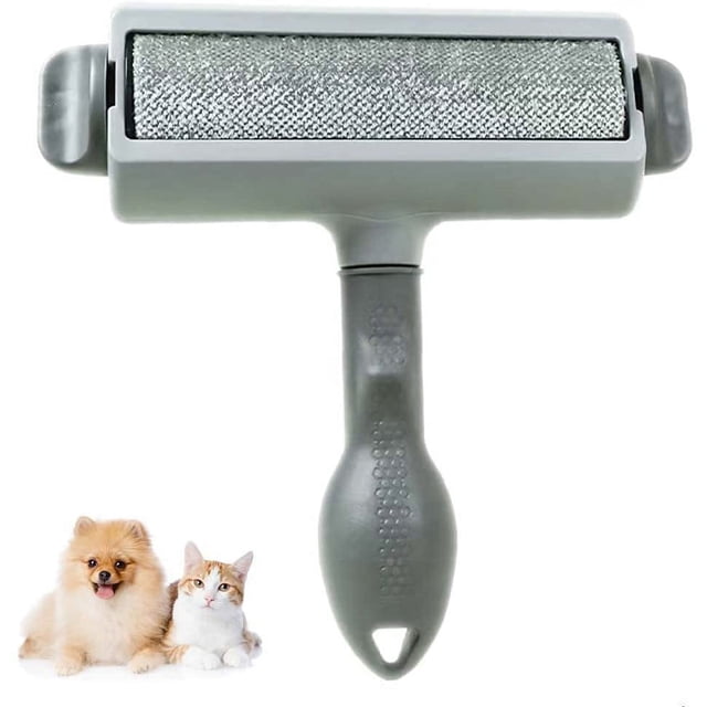 Cepillo para el pelo de mascotas y perros, cepillo para depilación, cepillo mágico reutilizable para el pelo, rodillo para el pelo de mascotas, depiladora (ropa/sofá/cama/alfombra/abrigo) - gris Ormromra ZYY-1694