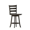 thumbnail image 2 of Merrick Lane 24" Gray Wash Walnut Classic Wooden Ladderback Swivel Counter Height Stool with Solid Wood Seat and Footrest, 2 of 12