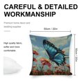 thumbnail image 2 of Blue butterfly flowers Linen toss pillowcase Decoration pillowcase Gift preferred 20x20" Cushion cover 2 set Sofa pillowcase Sofa bedroom living room car, 2 of 8
